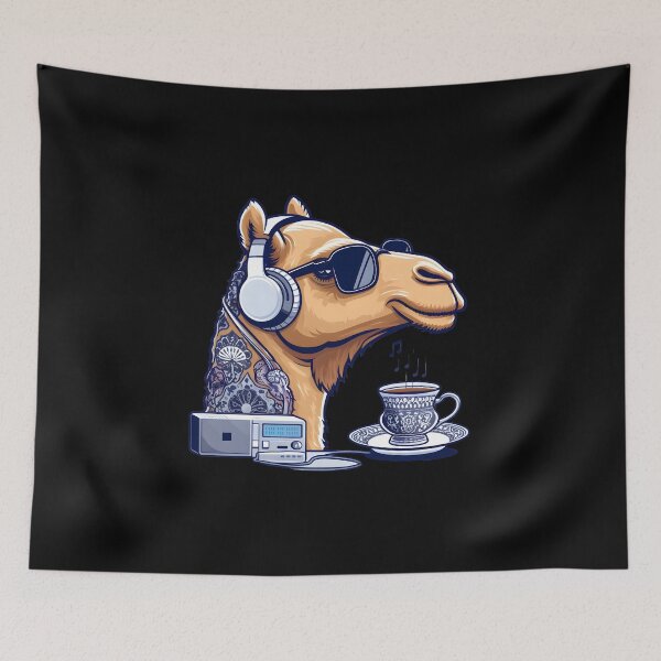 Item preview, A camel listening to music designed and sold by Persian Pride Official.