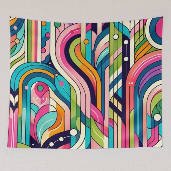 Item preview, Colorful Abstract Lines Artwork designed and sold by mymagicstoreus.
