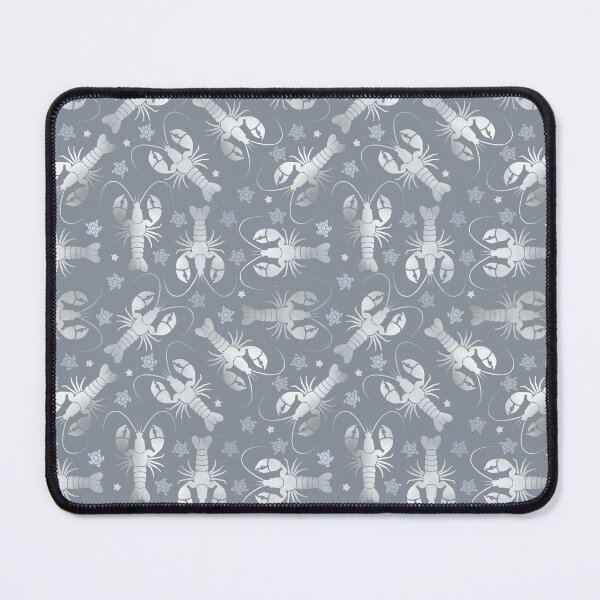 Item preview, Lobster silver on gray - seamless pattern designed and sold by colorofmagic.