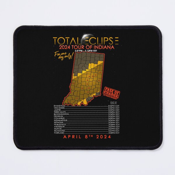 Item preview, Total Solar Eclipse Indiana April 8th 2024 Poster - Tour of Indiana designed and sold by Nerd Shizzle.