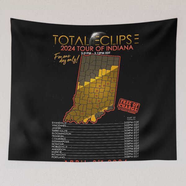 Item preview, Total Solar Eclipse Indiana April 8th 2024 Poster - Tour of Indiana designed and sold by Nerd Shizzle.