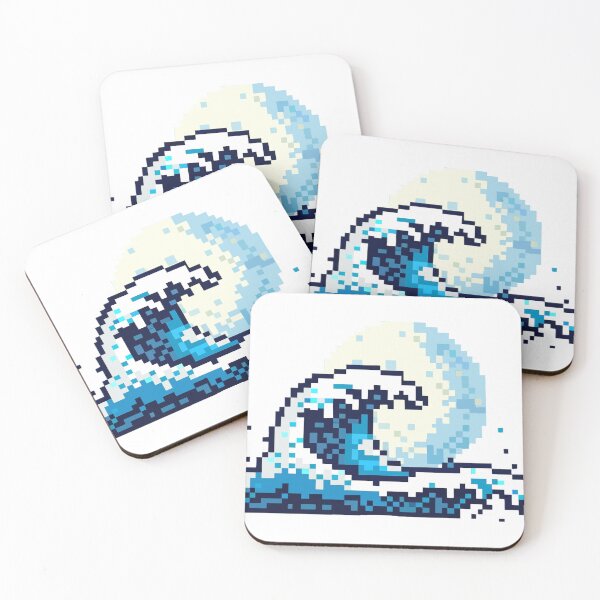 Item preview, Wave and Moon Pixel Art designed and sold by OB Print.