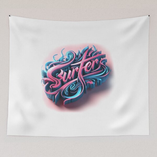Item preview, graffiti surfer logo, surfer t shirt, nautical sticker art, urban art, 3d letters designed and sold by KreativeSouls.