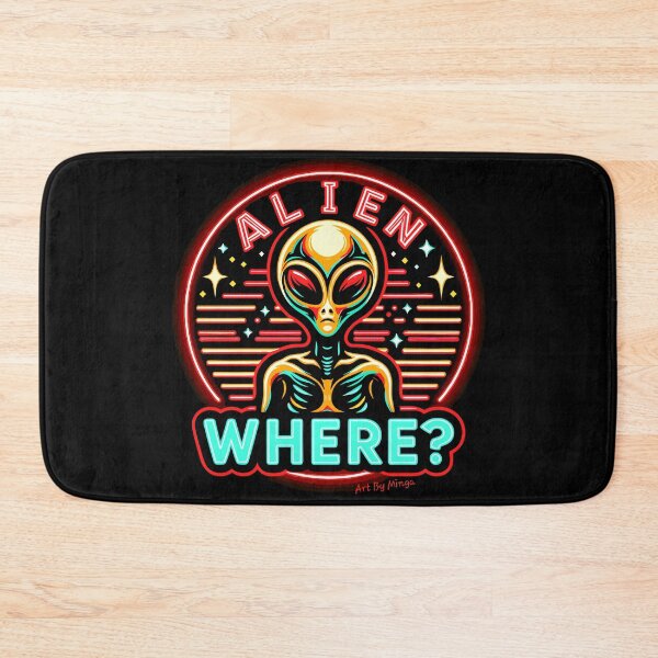 Item preview, Art By Minga Where? Neon Red Alien Design designed and sold by Artbyminga.