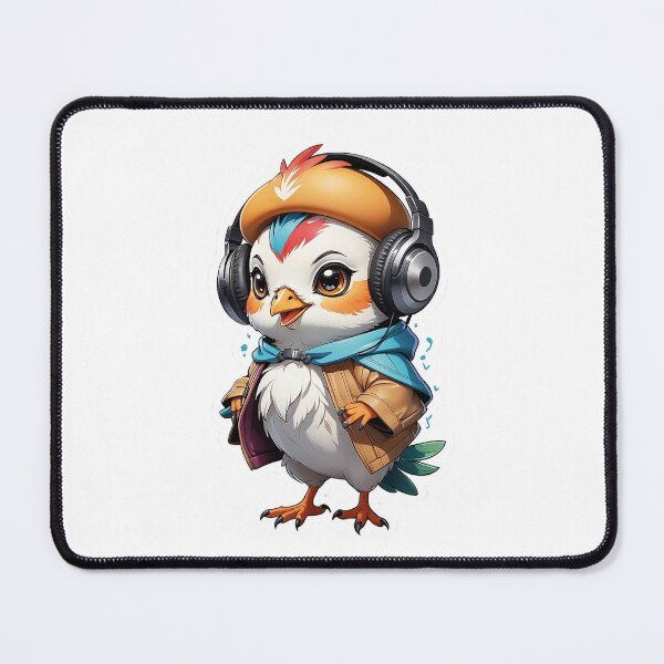 Item preview, Detailed illustration of a cute quail wearing headphone. designed and sold by brokenpones.