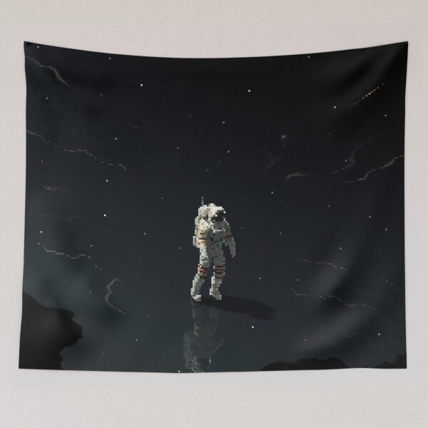 Item preview, Lone Spaceman in Space Void Retro Pixel Art designed and sold by LVTFCOarts.