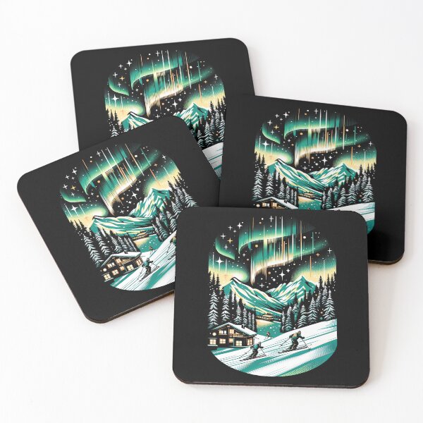 Item preview, Alpine Glow: Northern Lights Ski Escape designed and sold by sweetbelle.