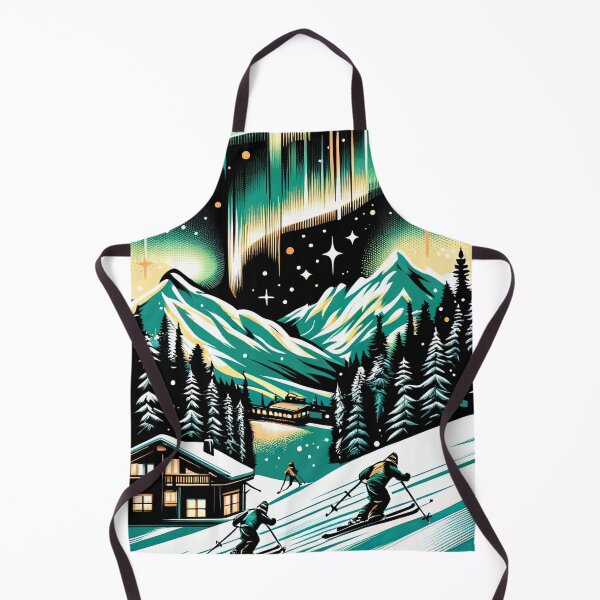 Item preview, Alpine Glow: Northern Lights Ski Escape designed and sold by sweetbelle.