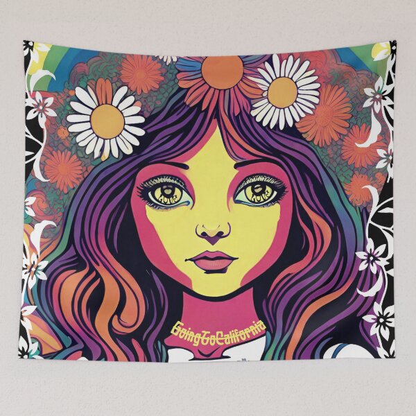 Item preview, Retro Zepelin Art Going To California designed and sold by theflandonian.