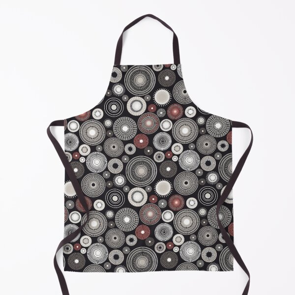 Aperçu de l'œuvre cercles en noir, blanc et corail - modèle sans couture créée et vendue par colorofmagic.