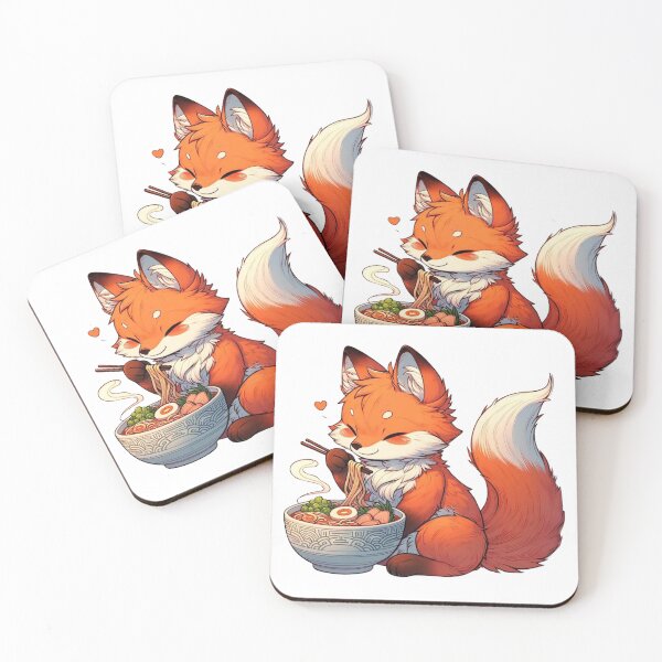 Item preview, Fox Eating Ramen | Cute Fox | Chopsticks | Kawaii designed and sold by ShopCoolStop.