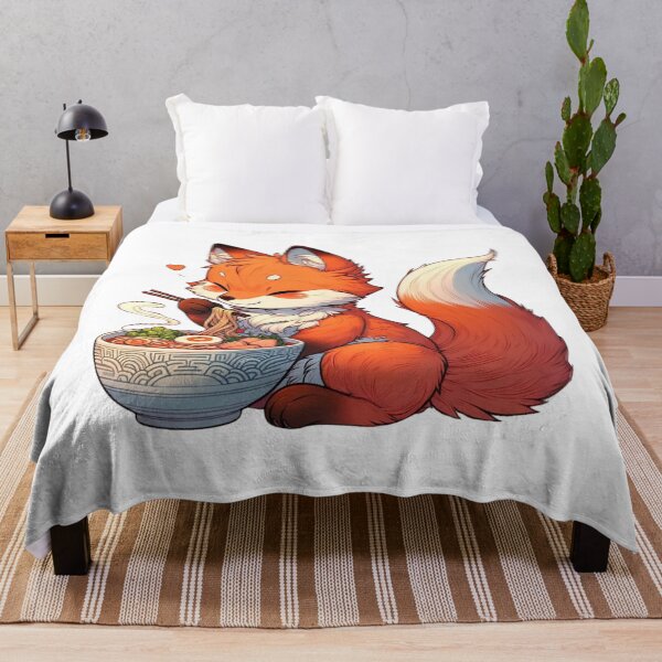 Item preview, Fox Eating Ramen | Cute Fox | Chopsticks | Kawaii designed and sold by ShopCoolStop.