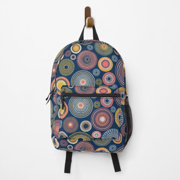 Item preview, colorful circles | Coral, blue and yellow - seamless pattern designed and sold by colorofmagic.