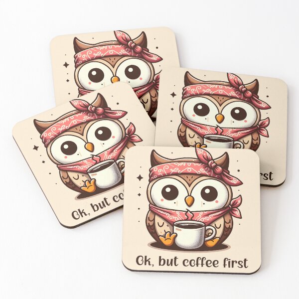 Item preview, Owl With Coffee designed and sold by MusesWhispers.
