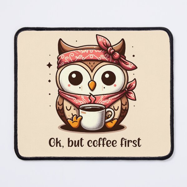 Item preview, Owl With Coffee designed and sold by MusesWhispers.
