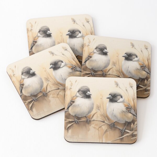 Item preview, two perched sparrows designed and sold by EstiloHispano.