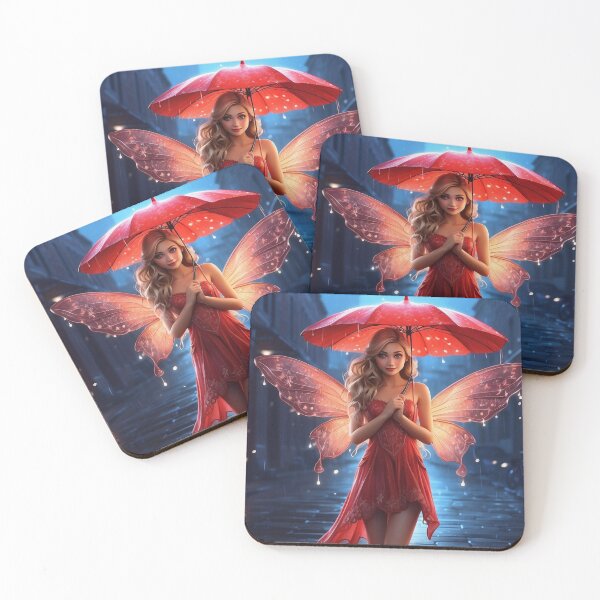 Item preview, Enchanting Fairy with Red Umbrella designed and sold by T-shirtMill.