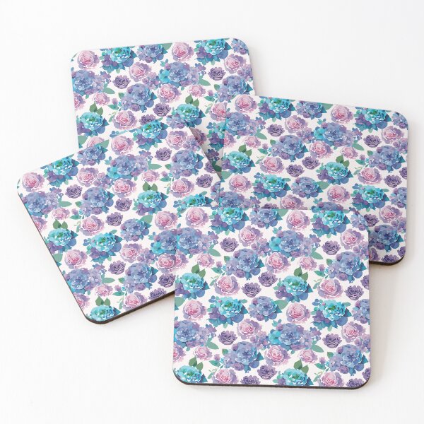 Item preview, Cool Blue and Purple Flowers designed and sold by Pattern_Haus.