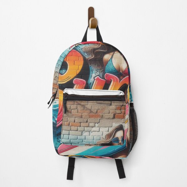 Item preview, graffiti surfer girl, surfer girl t shirt, nautical sticker art, urban art, 3d letters designed and sold by KreativeSouls.