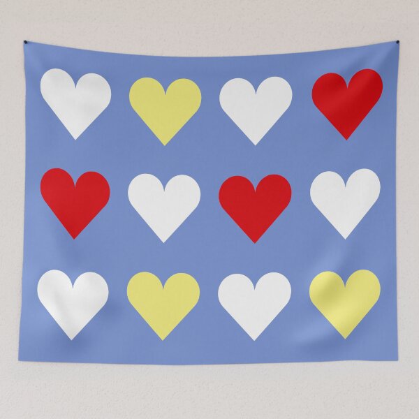 Item preview, Large RED, WHITE, YELLOW and DANUBE BLUE LOVE HEARTS designed and sold by RachelMacht.