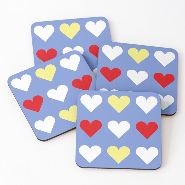 Item preview, Large RED, WHITE, YELLOW and DANUBE BLUE LOVE HEARTS designed and sold by RachelMacht.