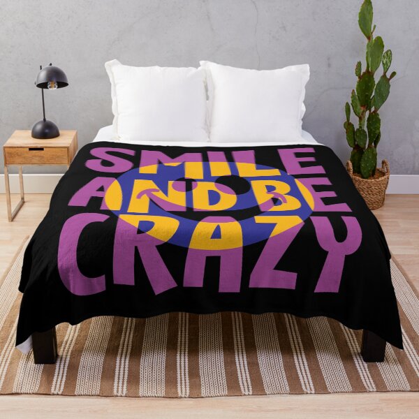Item preview, Smile And Be Crazy - Cool Smiley Face Colorful Fun Typography designed and sold by WIZECROW.
