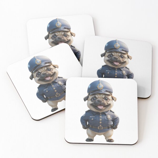 Item preview, Police officer pug dog designed and sold by GiwuArt777.