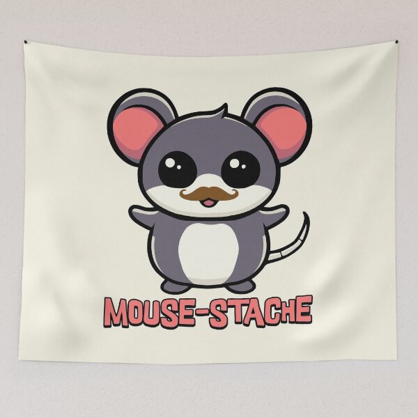 Item preview, Mouse-stache! Cute Mouse Mustache Puns designed and sold by PMCreative.