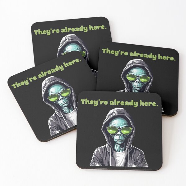 Item preview, Funny Alien Head UFO Extraterrestrial They're Already Here designed and sold by EanayarDesigns.