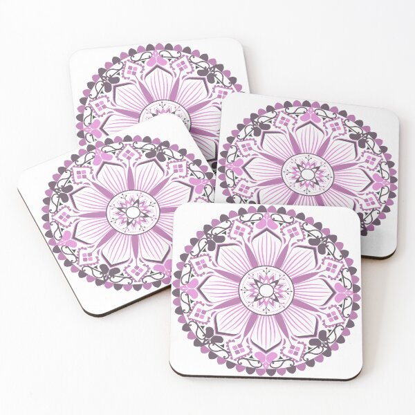 Item preview, Adorno de flores de mandala moradas designed and sold by adlkh.