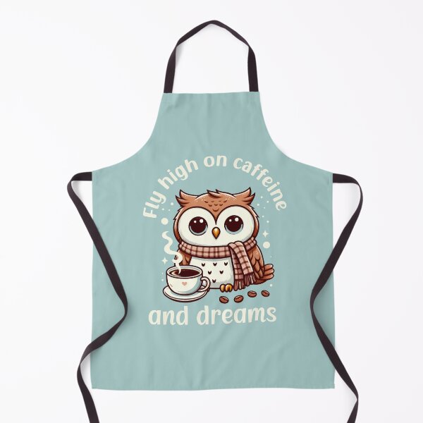 Item preview, "Fly High On Caffeine And Dreams" Quote - Owl With Coffee designed and sold by MusesWhispers.