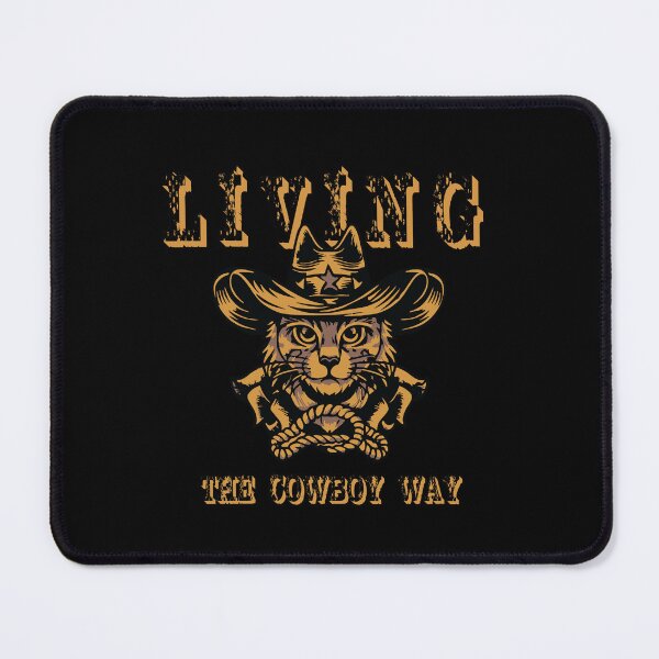 Item preview, Living The Cowboy Way | Cowboy Cat Meme | Gangsta Cat Meme | western cowboy gifts for dad, designed and sold by themichetti.