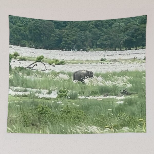 Item preview, Elephants In Beautiful Green Field designed and sold by DiventCreations.