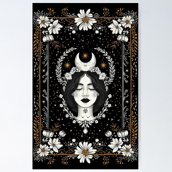 Item preview, Moon Goddess Witchy Tarot Art designed and sold by daianaart.