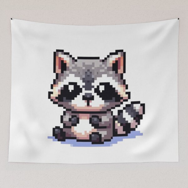 Item preview, Cute racoon with big eyes designed and sold by DakaPixelArt.