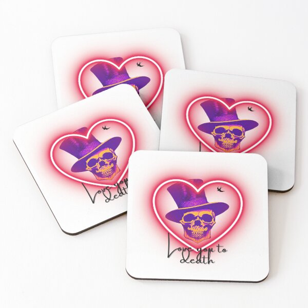 Item preview, Love you to death - romantic valentines day skull in top hat designed and sold by TheRubberOnion.