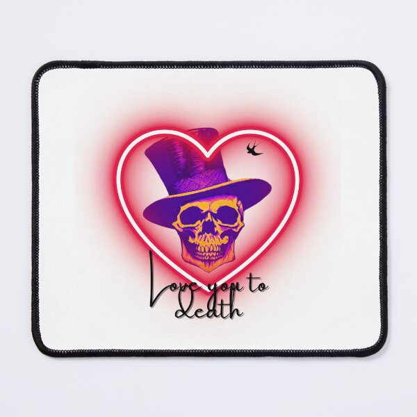Item preview, Love you to death - romantic valentines day skull in top hat designed and sold by TheRubberOnion.