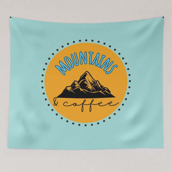 Item preview, Coffee And Mountains Badge designed and sold by slicksquid.