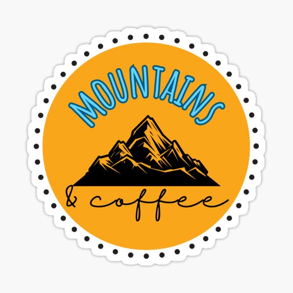 Item preview, Coffee And Mountains Badge designed and sold by slicksquid.