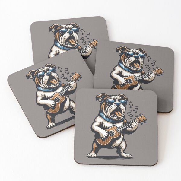 Item preview, Bulldog Playing Guitar Singing English Bulldog Funny designed and sold by d247.