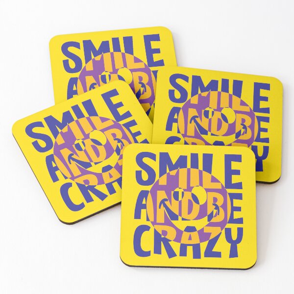 Item preview, Smile And Be Crazy - Cool Smiley Face Colorful Fun Typography designed and sold by WIZECROW.