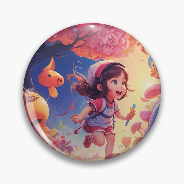 Item preview, A cartoon girl running in a garden designed and sold by johndesign88.