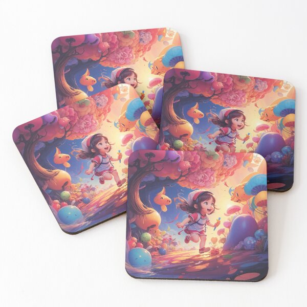 Item preview, A cartoon girl running in a garden designed and sold by johndesign88.