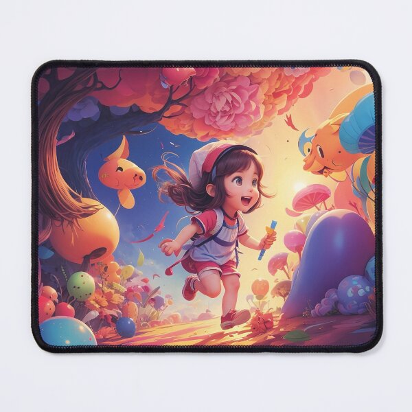 Item preview, A cartoon girl running in a garden designed and sold by johndesign88.