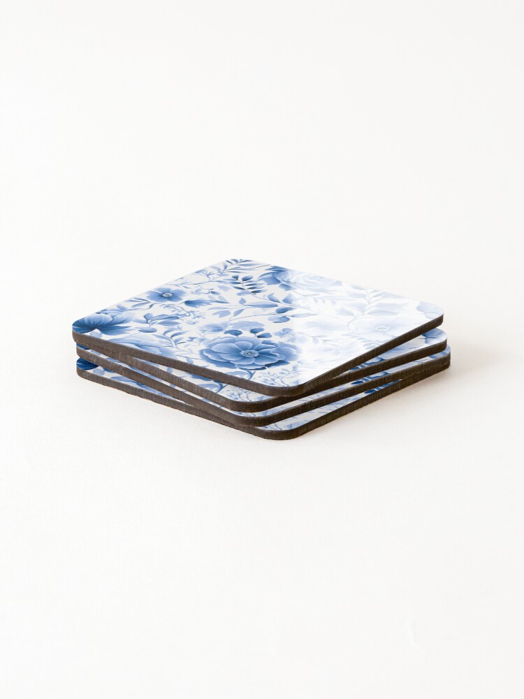 Thumbnail 4 of 5, Coasters (Set of 4), Spring Floral Pattern designed and sold by KookyStudioArt.
