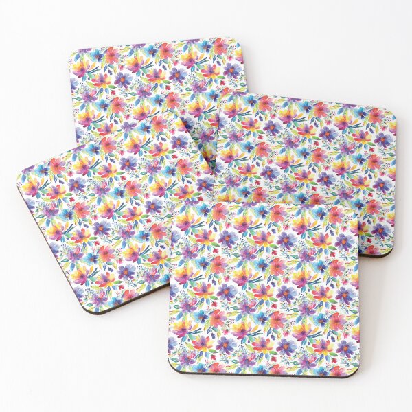 Item preview, Colorful Flowers Watercolor Pattern designed and sold by MindenBrings.