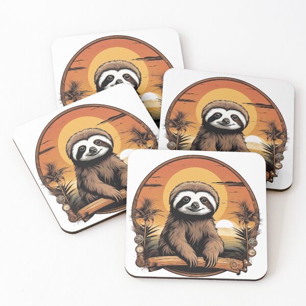 Item preview, Sloth Vintage sunset designed and sold by jinmommyonline.