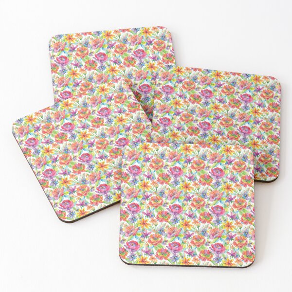 Item preview, Vibrant Flowers Watercolor Pattern designed and sold by MindenBrings.
