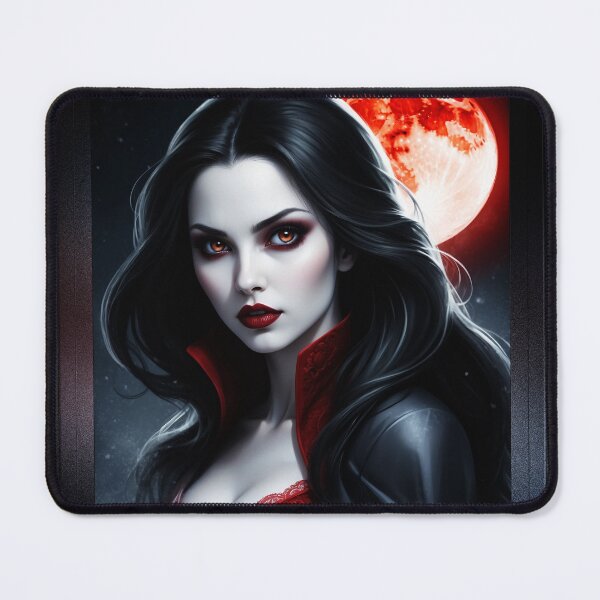 Item preview, She's Captured By The Blood Moon Beautiful AI Concept Art Portrait by Xzendor7 designed and sold by Xzendor7 Digital Art Creations.