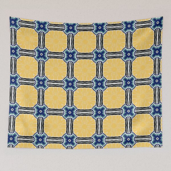 Item preview, Sunshine Gridlock: Stylish Yellow and Black Checkered pattern designed and sold by HendAhabib.